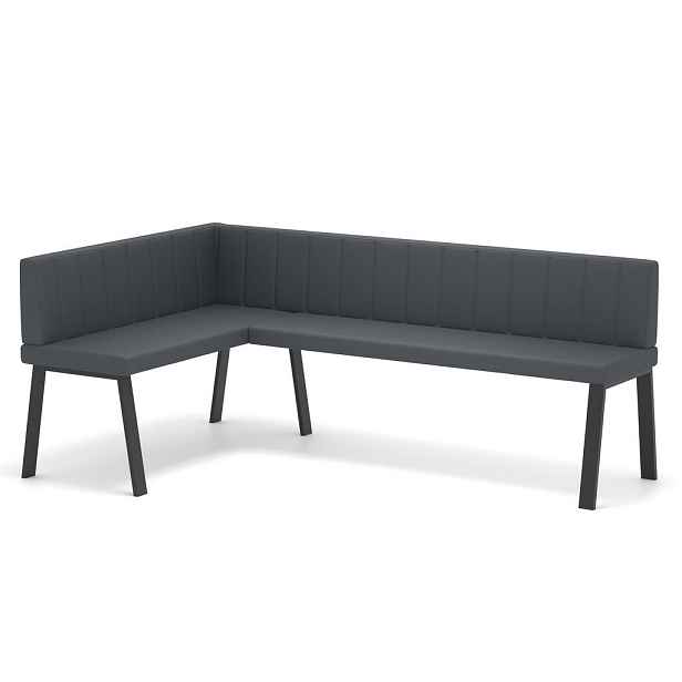 Idohome ROHOVÁ LAVICE MONO Y levá ekokůže prošívaná, 128/168 cm, šedá