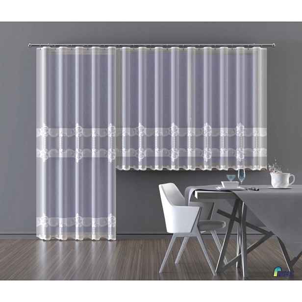 Mg Záclona 648/220 Bílá 300x160 cm Hotová S Páskou M
