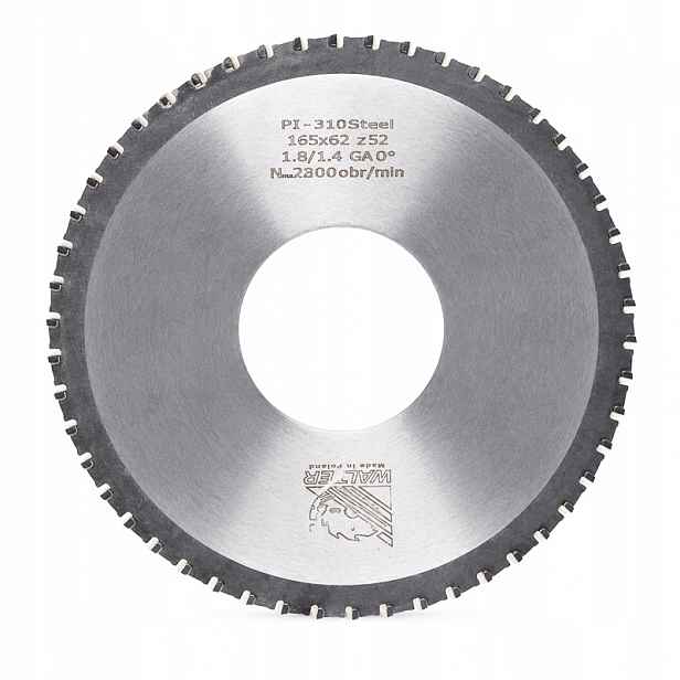 Tct kotoučová pila pro řezání oceli 165x62 mm Z52 Steel
