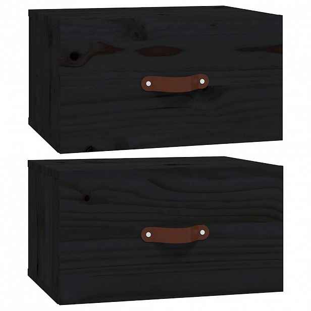 vidaXL Nástěnné noční stolky 2 ks černé 40x29,5x22 cm