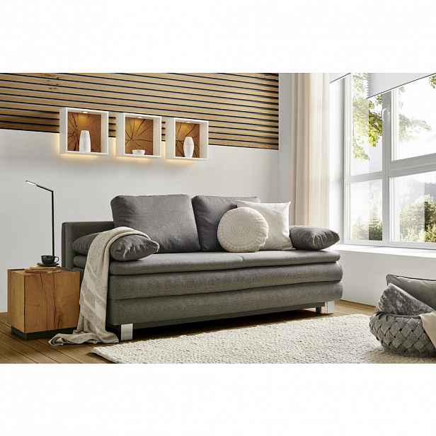 POHOVKA BOXSPRING, textil, šedá Carryhome