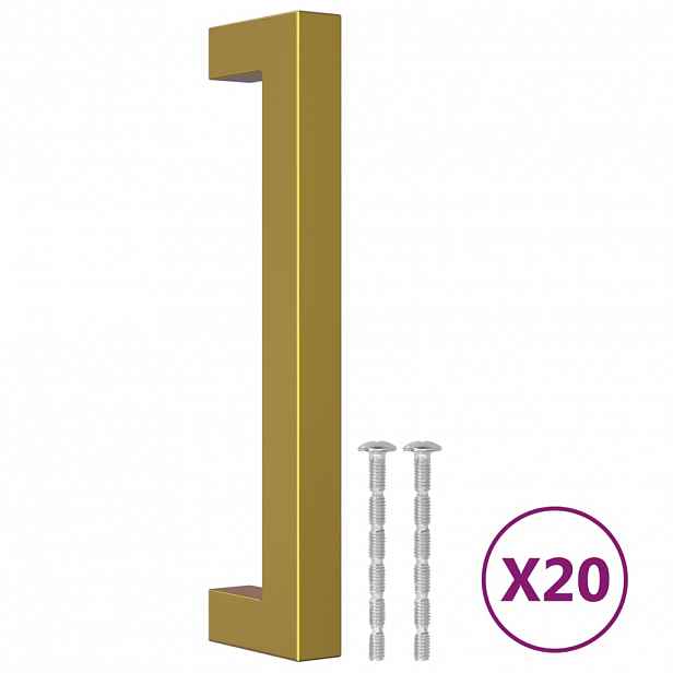 vidaXL Nábytkové úchytky 20 ks zlaté 128 mm nerezová ocel
