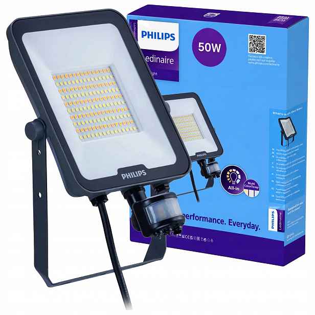 Halogenový Led reflektor 50W 6000lm IP65 senzor pohybu Philips Ledinaire