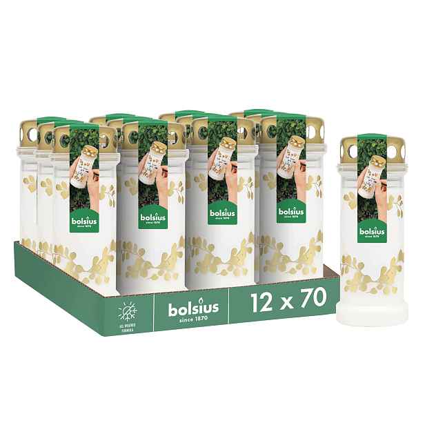 Hřbitovní Svíčky Náhrobní Svíčky 12 Ks Bílé Srdce 17,3 CM S Víkem