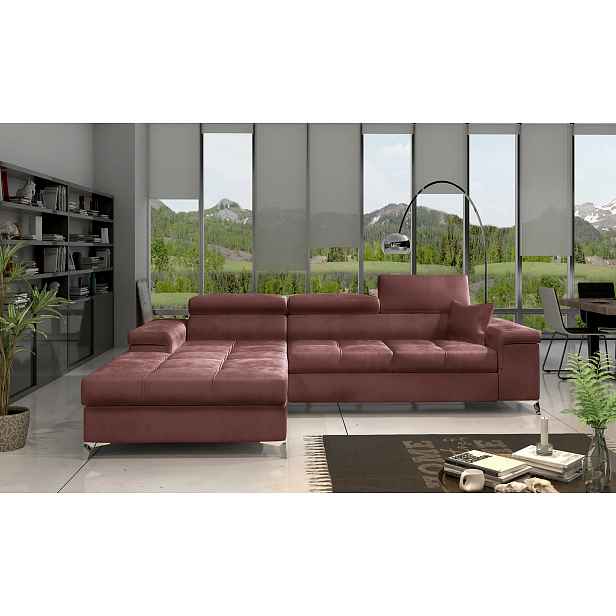 Prostorná sedací souprava do obýváku ZANI - růžová, levý roh