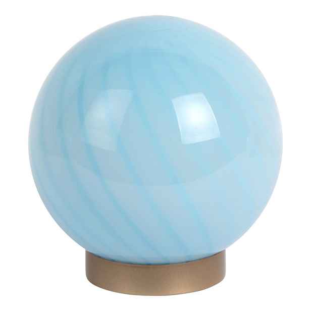 Světle modrá stolní lampa se skleněným stínidlem (výška 17 cm) Summer Globe – Leitmotiv