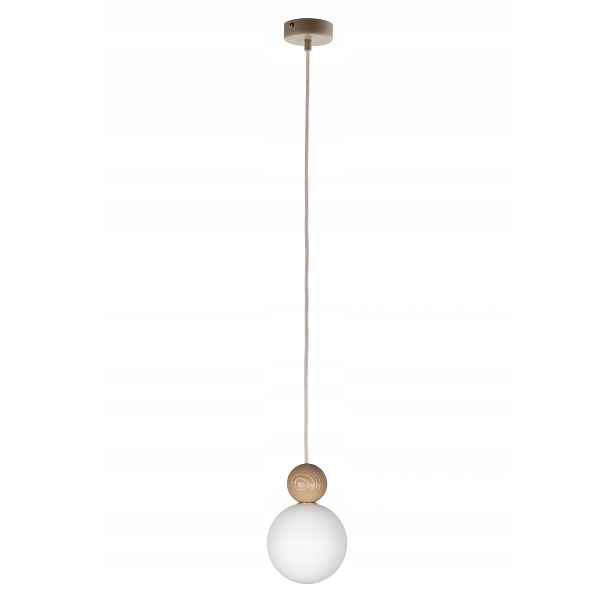 Závěsná lampa japandi světle hnědá skleněná koule 1xG9 12W Sigma Lighting