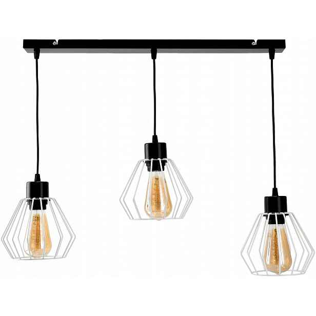 Závěsná stropní Led lampa 3XE27 Diamant Bílá Nastavitelná Nosník do kuchyně