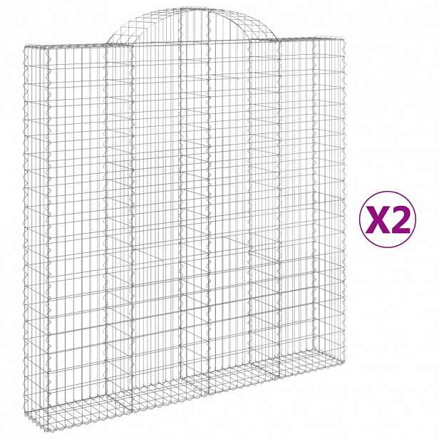 vidaXL Klenuté gabionové koše 2 ks 200x30x200/220cm pozinkované železo