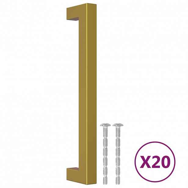 vidaXL Nábytkové úchytky 20 ks zlaté 160 mm nerezová ocel