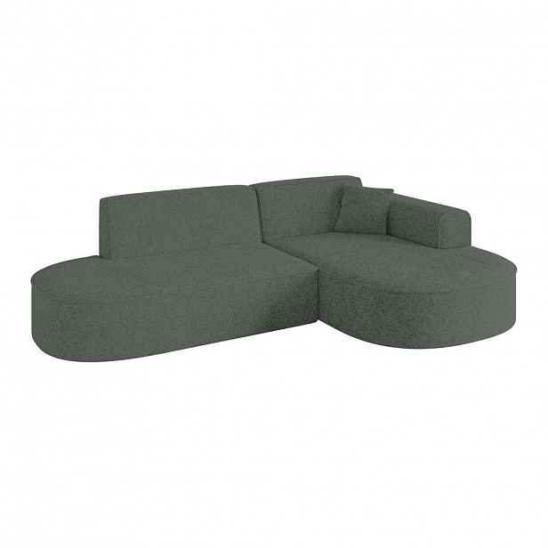 ALTDECOR ROHOVÁ SEDACÍ SOUPRAVA s otomanem vpravo MARI-L1 – 243 × 171 × 79 cm, zelená látka