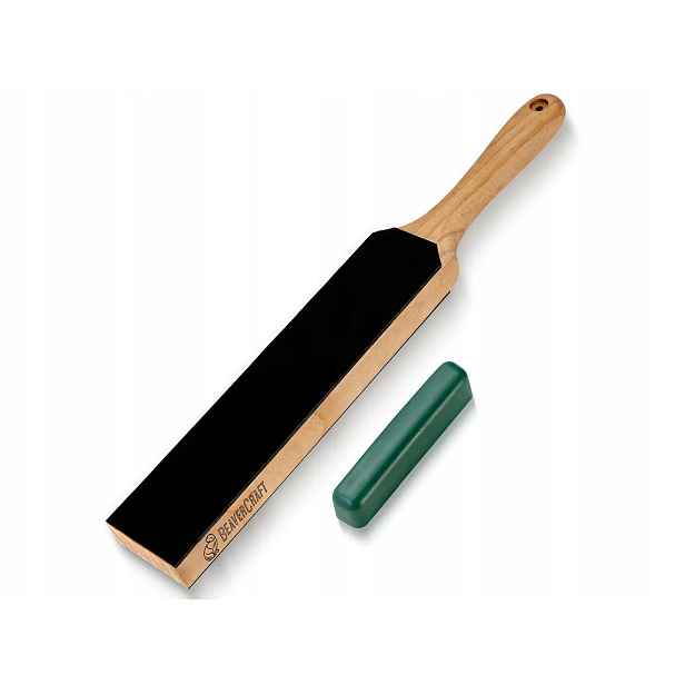 Oboustranná kožená leštička/strop na nože s leštící pastou Beaver Craft