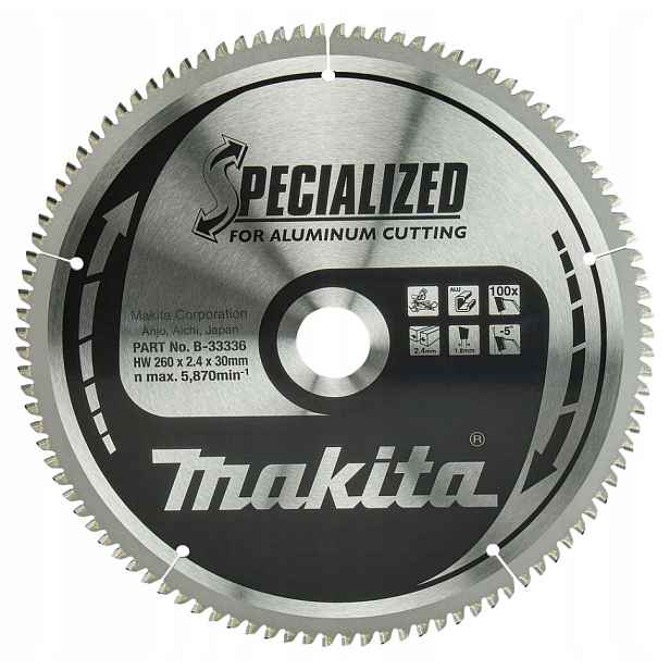 Řezný Kotouč Na Hliník 260 X 30 MM, 100Z Makita B-33336