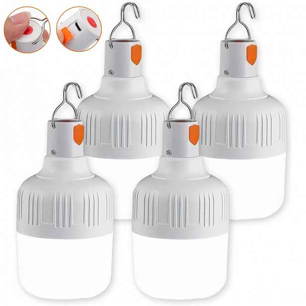 TEMU 4ks VITY Přenosná LED kempingová světla, USB dobíjecí závěsná světla do stanu vhodná pro venkovní nouzové situace, USB stropní/závěsná pro