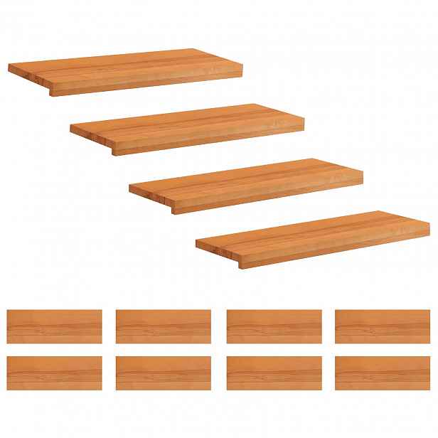 vidaXL Schodišťové nášlapy 12 ks 80 x 25 x 2 cm Světle hnědá