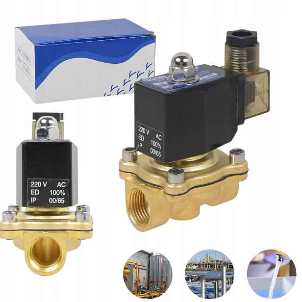 Elektromagnetický ventil 1/2 " Ac 230V Nc Uzavřený ve stavu Bezproudový