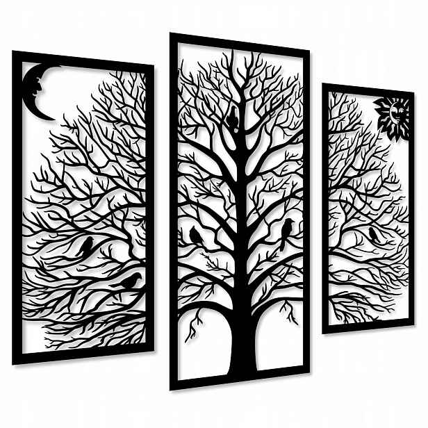 Ažurový Obraz Nástěnná Dekorace Panely Strom 3D Obrazy Do Obývacího Pokoje Triptych