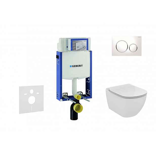 Geberit Kombifix - Set předstěnové instalace, klozetu a sedátka Ideal Standard Tesi, tlačítka Sigma20, bílá/chrom 110.302.00.5 NF4