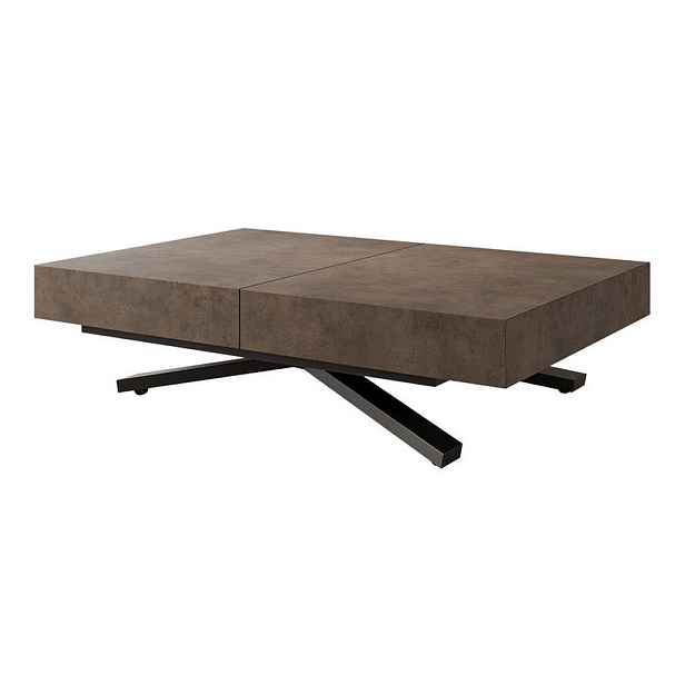 Idohome KONFERENČNÍ STOLEK SANELLE X rozkládací se zvedací deskou, 120/80/76 cm, černý / tmavě šedý
