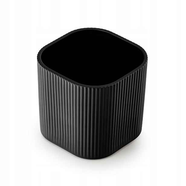 Nádoba Na Svíčky Skleněná Sklenice černá čtverec s proužky 180 ml x 48 ks