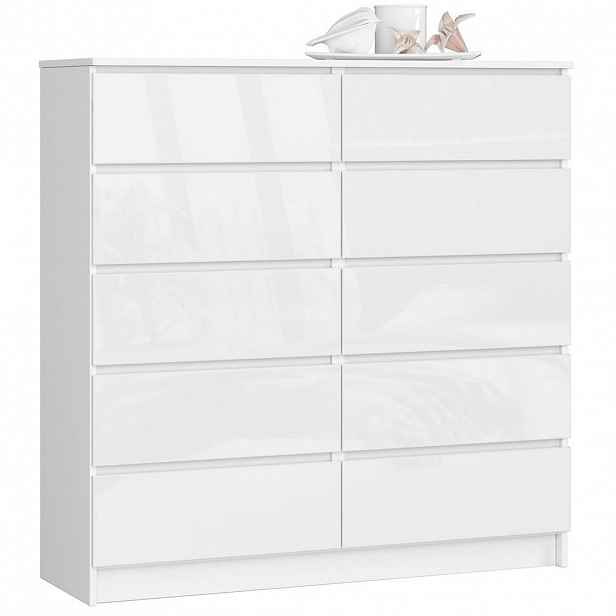 RAUMHIRSCH FURNITURE KOMODA bílá, bílá lesklá 121/120/40