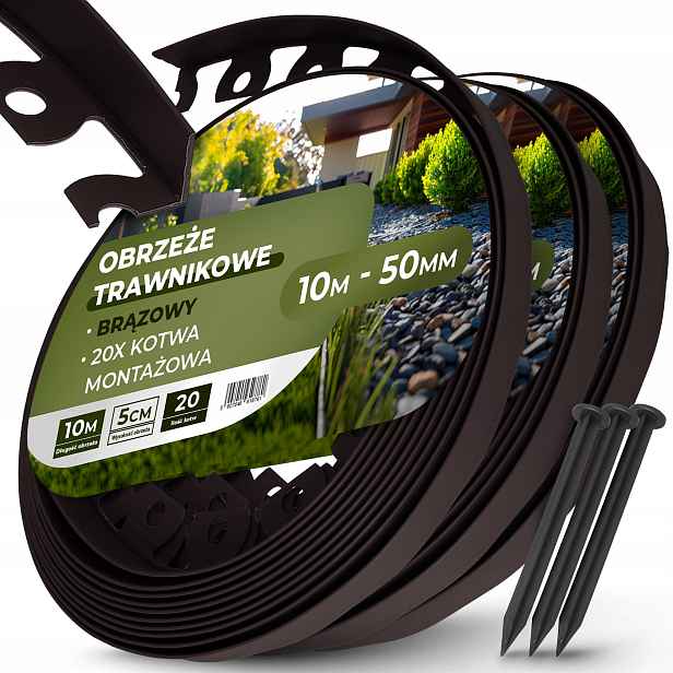Trávníkový Lem 30 m 50 mm 60 x Kotvy Špendlíky Upevňovací kolíky Bronz Us-t