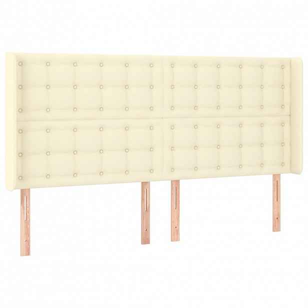 vidaXL Čelo postele typu ušák krémové 183x16x118/128 cm umělá kůže