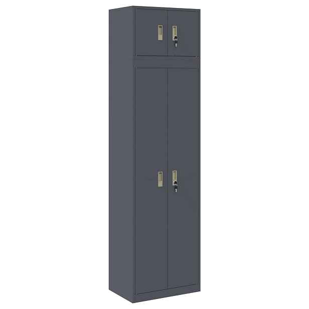 vidaXL Úložná skříňka 2 ks Antracit 60 x 40 x 220 cm Ocel Zamykatelné