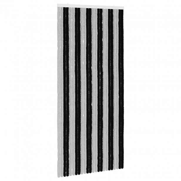 vidaXL Záclona proti hmyzu Chenille Šedá a černá 100 x 220 cm 100% PP