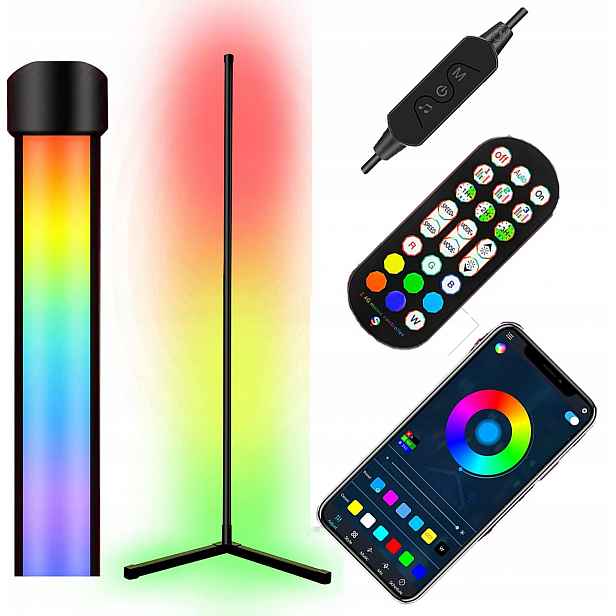 Stojací Rohové Svítidlo Led Rgb Dálkový Ovladač Apka