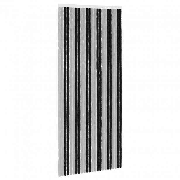 vidaXL Záclona proti hmyzu Chenille Šedá a černá 100 x 230 cm 100% PP