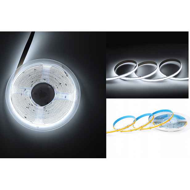 Osvětlení nábytku Led pásek Cob bílý neutrální 480 LED/m IP20 12,8W/mb.