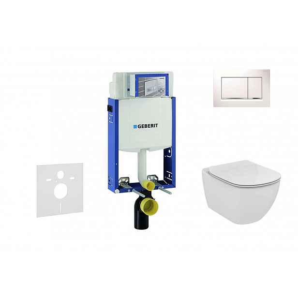 Geberit Kombifix - Set předstěnové instalace, klozetu a sedátka Ideal Standard Tesi, tlačítka Sigma20, bílá/chrom 110.302.00.5 NF5