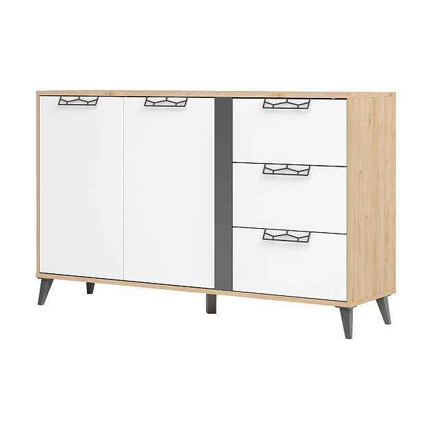 Szynaka Komoda Moet 45 150 cm ořech americký Jackson/bílá/grafit