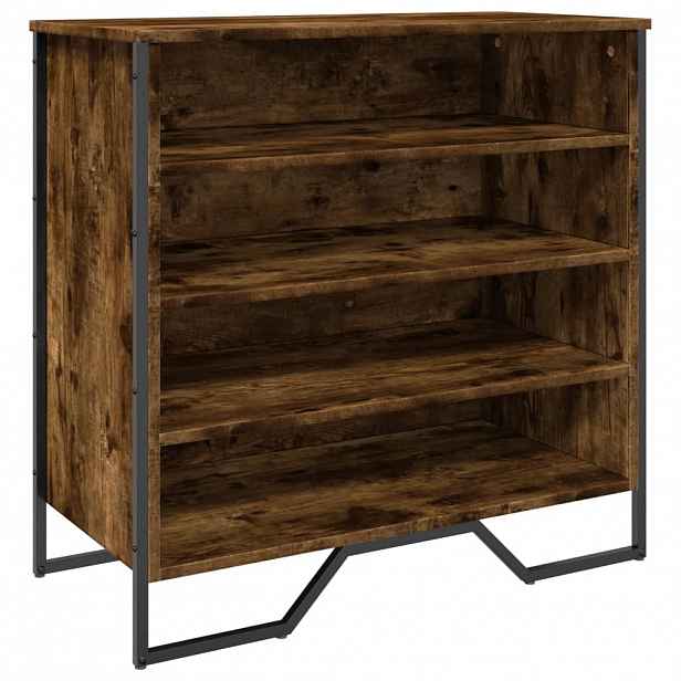 vidaXL Botník kouřový dub 80 x 38 x 78 cm kompozitní dřevo