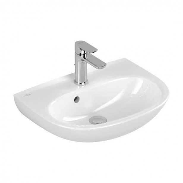 Villeroy & Boch O.novo - Umývátko 50x38 cm, s přepadem, otvor pro baterii, CeramicPlus, alpská bílá 434050R1