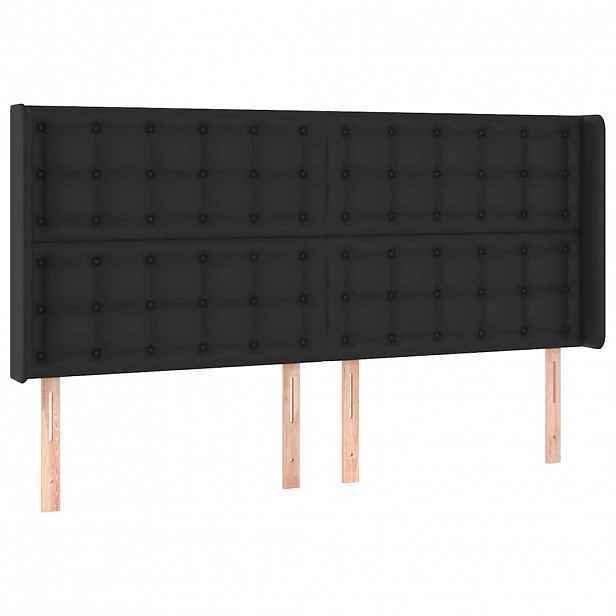vidaXL Čelo postele typu ušák černé 203x16x118/128 cm umělá kůže