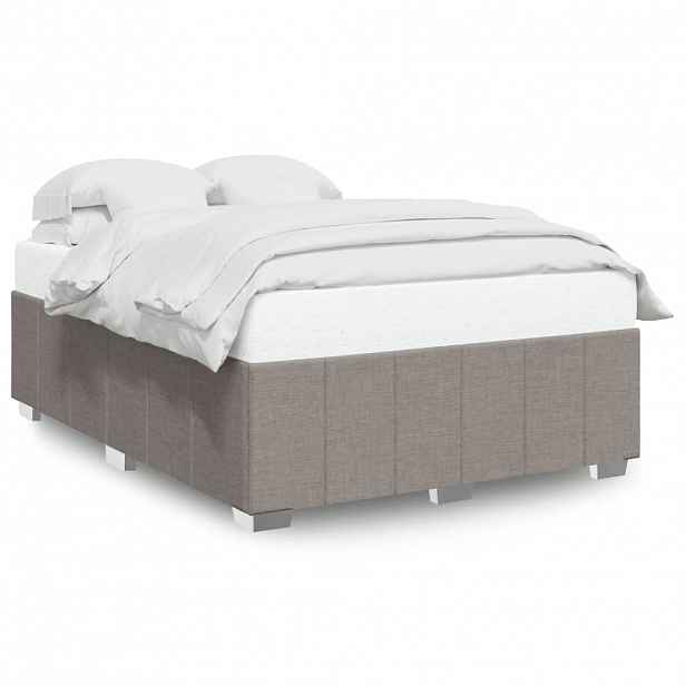 vidaXL Rám postele bez matrace taupe 140 x 200 cm textil