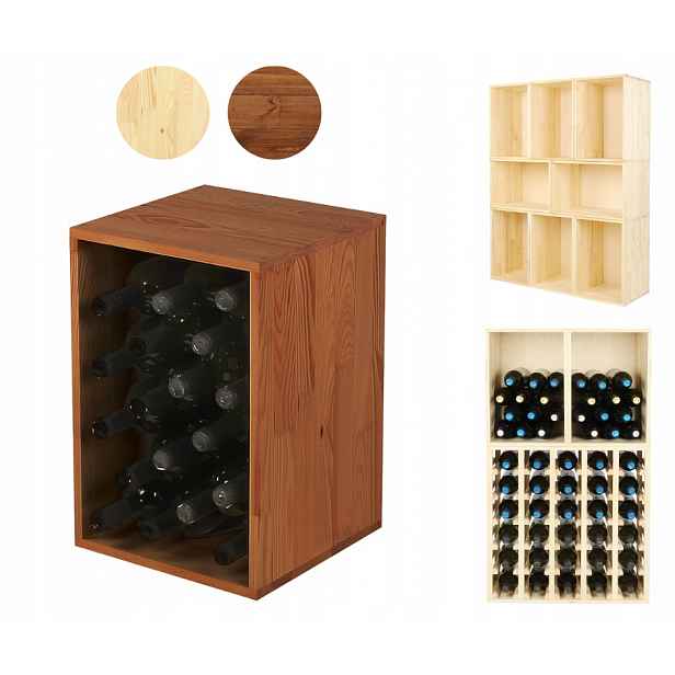 Skříňový regál na víno stojan na alkohol dřevěný Modulární regál 45x30x30