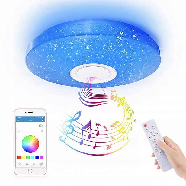 Stropní Svítidlo Led Stropní svítidlo panel 60W Rgb Bluetooth Dálkový Ovladač Reproduktor