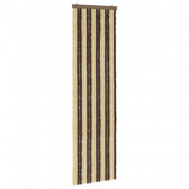 vidaXL Záclona proti hmyzu Chenille Tmavě hnědá a béžová 56 x 200 cm