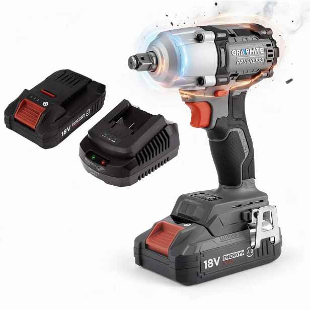 Graphite Bezkartáčový Rázový Klíč Energy 18V 450NM 4AH Akumulátor 58G038