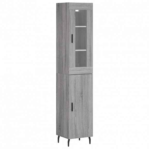 vidaXL Skříň highboard šedá sonoma 34,5 x 34 x 180 cm kompozitní dřevo
