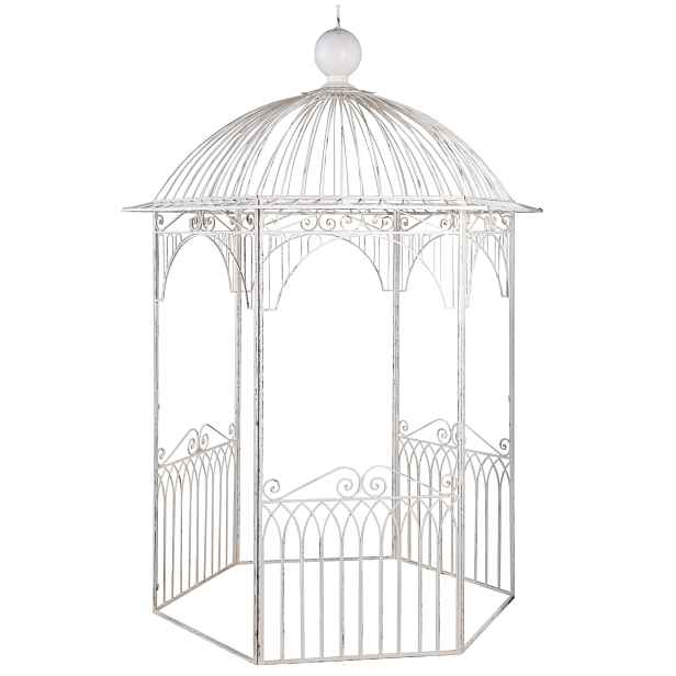 Bílý antik kovový zahradní altán Vintage Romance – 200*200*325 cm J-Line by Jolipa