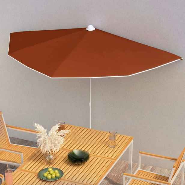 Půlkruhový slunečník 180x90cm Dekorhome Cihlová