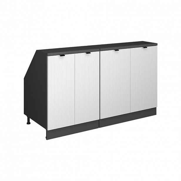 Vicco SADA SKŘÍNÍ PRO ŠIKMOU STŘECHU Rion Bílé zvlnění 140 cm Sada 2 korpusů skříně hloubka 60 cm
