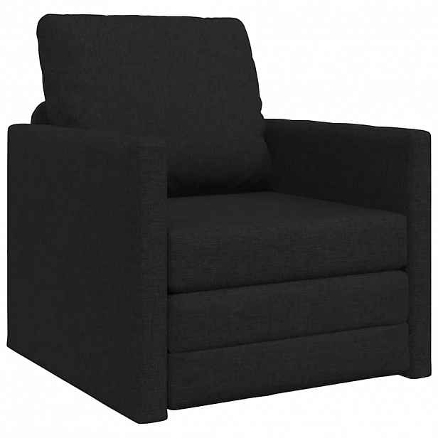 vidaXL Pohovka na spaní Černá 74 x 77 x 81 cm textil