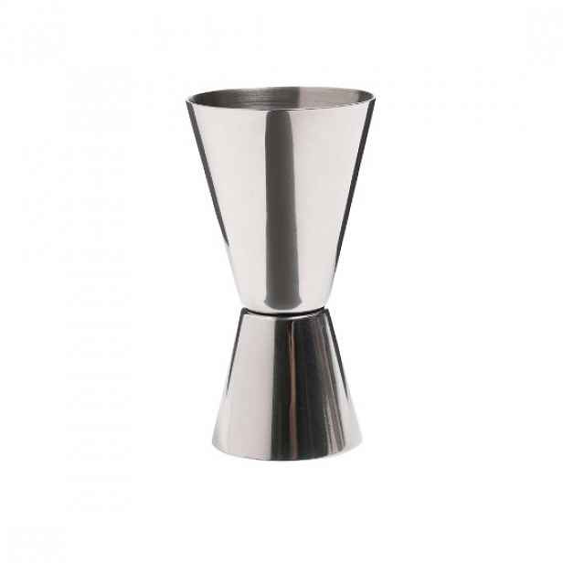 Dvojitý jigger na koktejly, 25/50 ml, nerezová ocel, stříbrná - BarCra