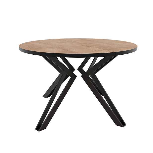Idohome JÍDELNÍ STŮL RAMIRO 120 cm rozkládací z MDF, černý / dub Lefkas