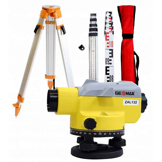 Optický nivelátor Geomax Ag Zal132 stativ záplata kufr rektifikace